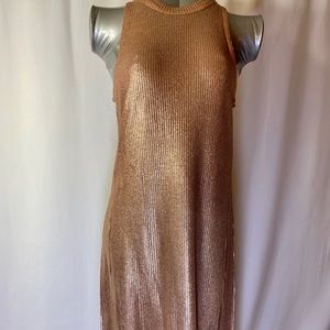 Splendid Rose Gold Pink Cotton Knit Dress Medium
